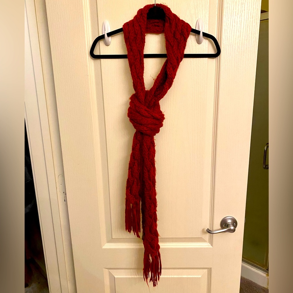 Fossil Red Knit Scarf